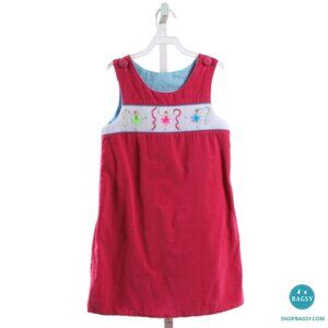 BEAUX ET BELLES HOT PINK CORDUROY SMOCKED DRESS